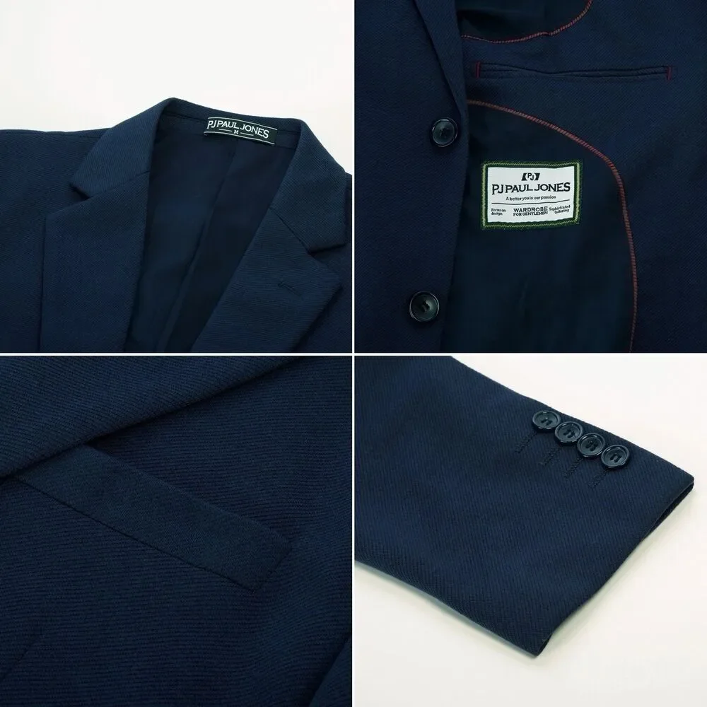 PJ Paul Jones Herringbone Blazer Jacket Two Buttons Lightweight Casual Knit